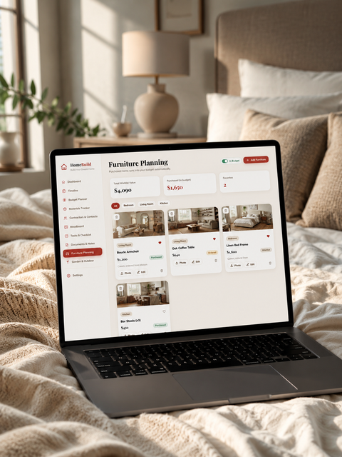 Home Construction Project & Budget Tracker Dashboard | Interactive Build Planner screenshot