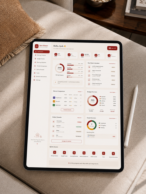 All-in-one moving dashboard all-in-one moving dashboard screenshot