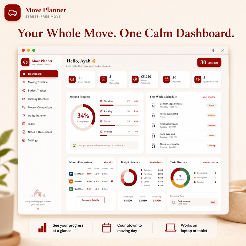 All-in-one moving dashboard all-in-one moving dashboard