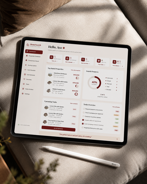 Home buying tracker toolhome buying tracker tool screenshot