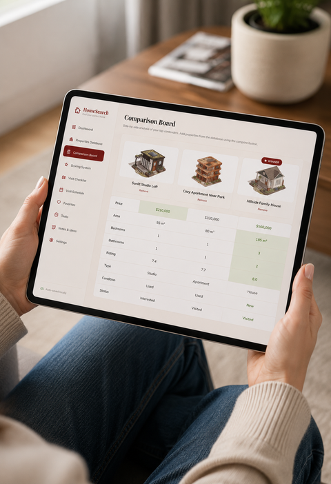 Home buying tracker toolhome buying tracker tool screenshot