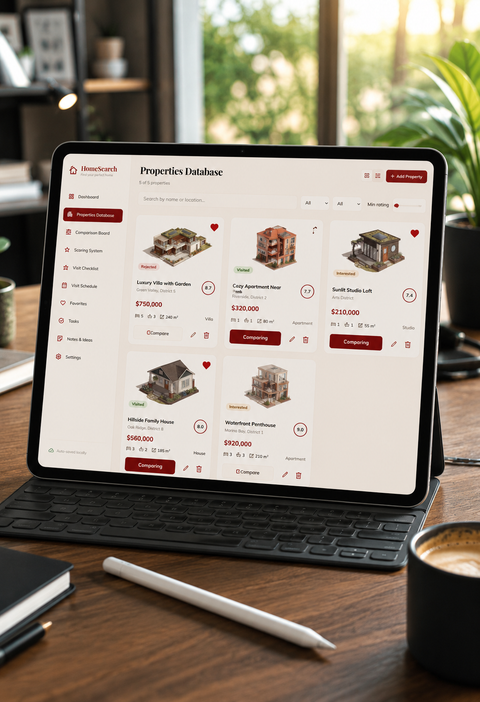 Home buying tracker toolhome buying tracker tool screenshot