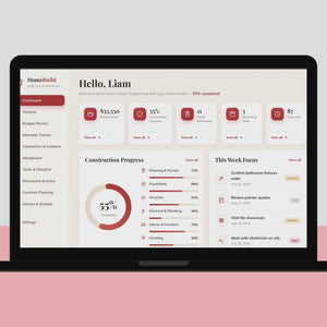 Home Construction Project & Budget Tracker Dashboard | Interactive Build Planner